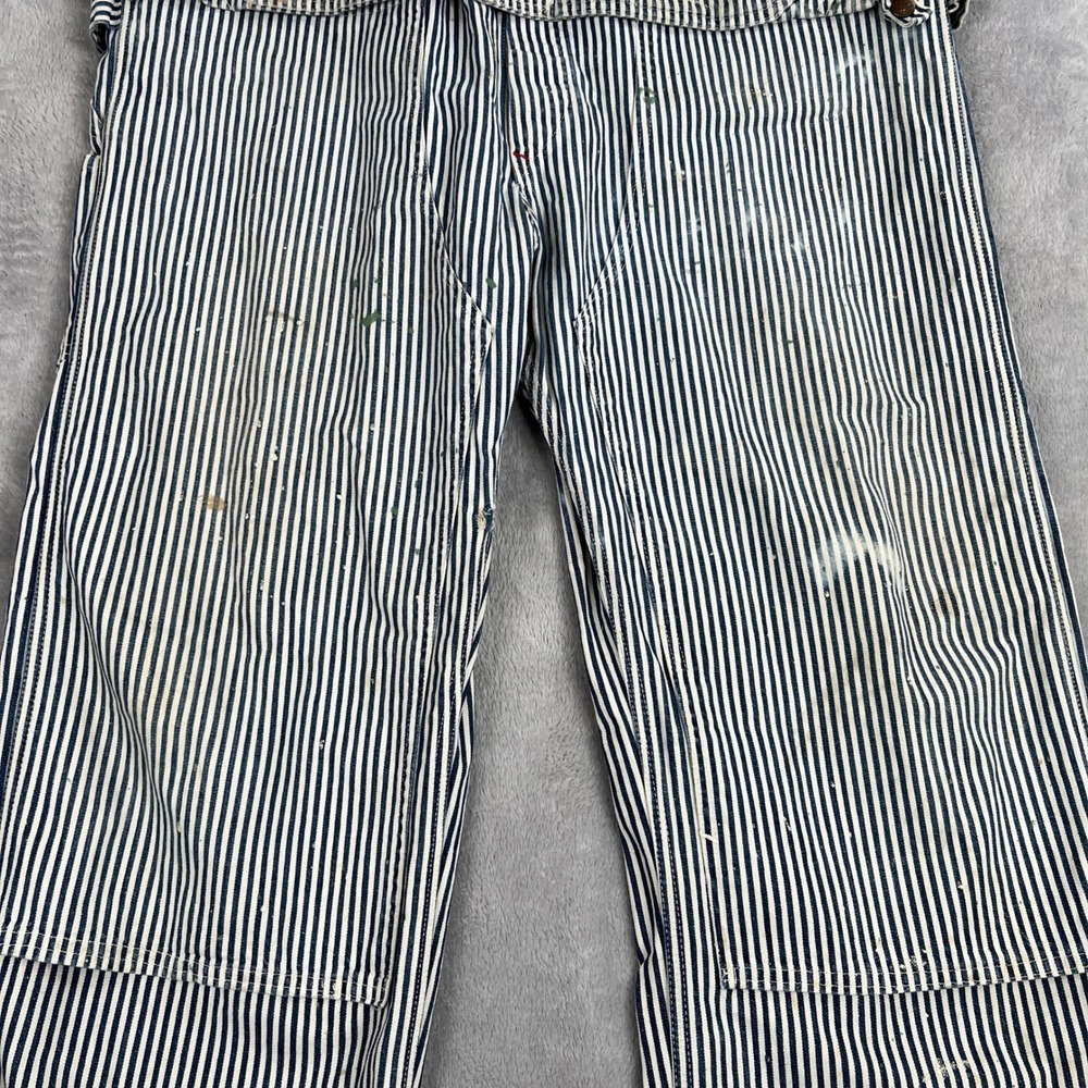 Vintage Penneys Pay Day Hickory Stripe Bib Overalls Sanforized Union Made XL 50s - Picture 10 of 16